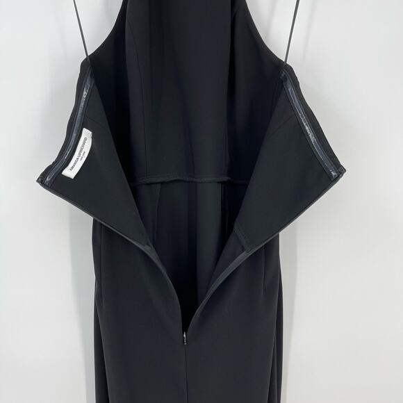Amanda Uprichard | Queen Gown in Black Halter Neck Maxi Dress w/ Slit S - Picture 14 of 16